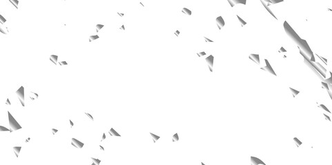 Silver shiny glitter sparkle confetti falling down on transparent background. Vector illustration.