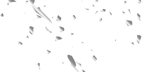 Abstract luxury silver confetti glitter and dust falling down on transparent background. Shiny glittering dust background. Vector illustration.