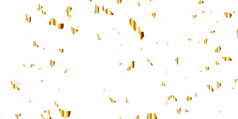 Golden glitter confetti falling down on transparent background. Vector illustration.