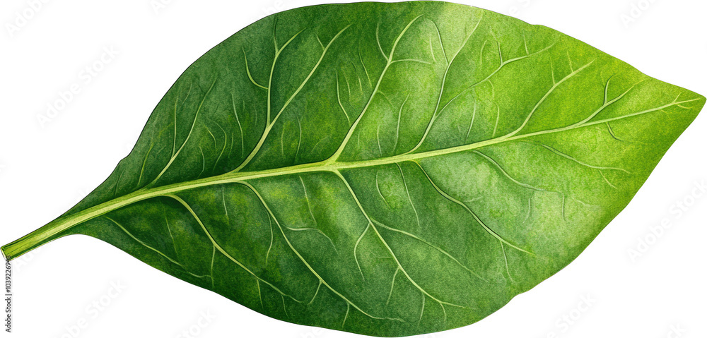 Wall mural Close-up of a vibrant green leaf