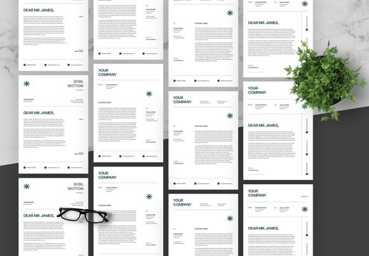 Green And White Letterhead