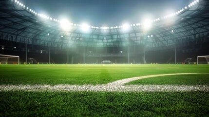 soccer stadium crowd, field view, realistic, professional lighting 