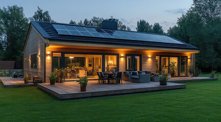 Fototapeta premium View of the house in the evening