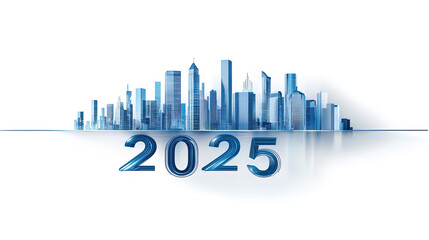 Obraz premium silhouette of modern city skyline and reflection with numbers 