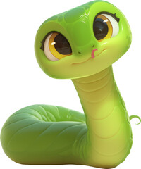 Fototapeta premium Cute green snake cartoon