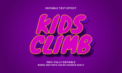 kids climb editable text effects with a smart and kids theme