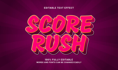 score rush editable text effects with a play and game theme