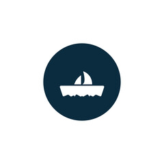 ship boat simple logo design icon