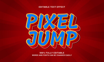 pixel jump editable text effects with a play and game theme