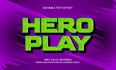 hero play editable text effects with a game and kids theme
