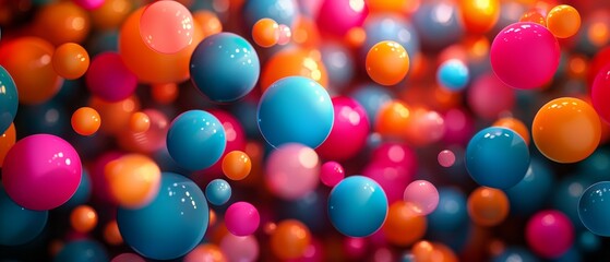 Colorful Polka Dot Background with Vibrant Spheres