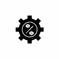 gear with dollar symbol icon. Money icon. Flat design style