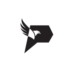 Obraz premium pixel eagle logo design icon illustration