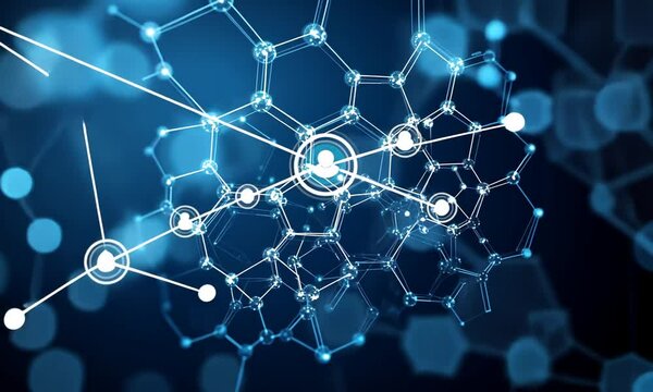 molecule structure. communication and communication concept. vector science. science or digital design concept. connected lines with dots. chemistry.