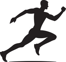 Running men silhouette logo or icon vector illustration