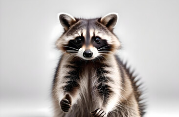 Obraz premium Raccoon on a plain white background