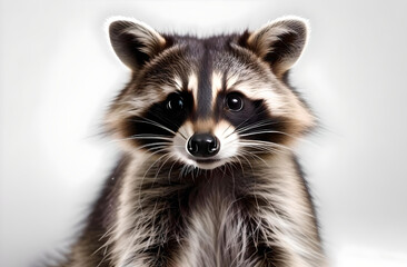 Obraz premium Raccoon on a plain white background