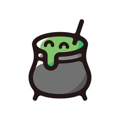Witch cauldron outline icon for graphic design, apps and websites