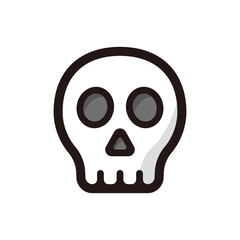 Skull outline icon for graphic design, apps and websites