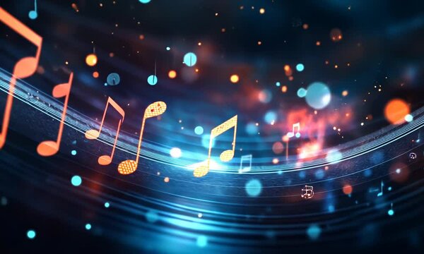 music notes background, abstract background, music concept