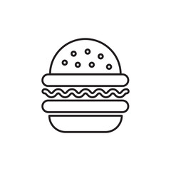 Burger vector icon. simple flat black linear illustration for web and app..eps