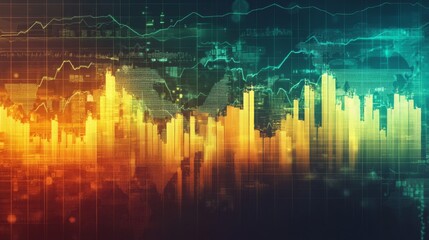 Colorful Financial Data Visualization Background