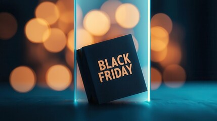 Black Friday secret deal revealed behind frosted glass, with soft bokeh creating a sense of exclusivity