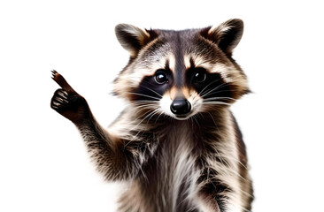 Obraz premium Raccoon points out