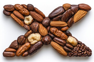 Obraz premium Letter X Made From Assorted Nuts and Beans