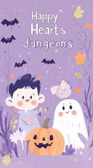 halloween card with ghost
