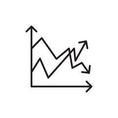 Diagram graph chart line icon.  Infographic statistics linear illustration for web and app..eps