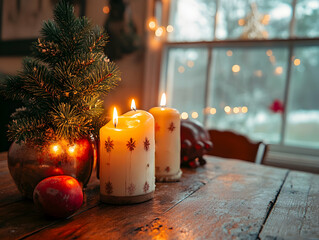 Cozy Christmas Candle Table Setting for a Festive Winter Celebration