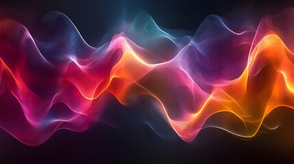 Obraz premium Captivating Colorful Sound Wave Visualizations Dynamic Abstract Digital Art Wallpaper