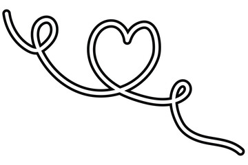 Line arts love, Heart sing and symbols. Heart and Love in Vector Continuous Line Art Illustration. Heart. Continuous line art drawing.