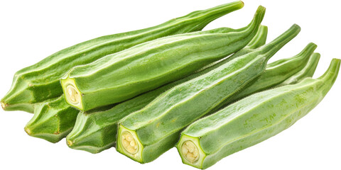 Fototapeta premium Fresh green okra pods