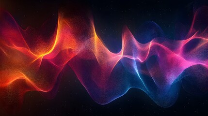 Obraz premium Mesmerizing Colorful Abstract Sound Waves Energetic Digital Art Background