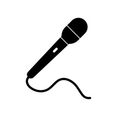 Karaoke microphone filled outline icon, simple flat black trendy style illustration for web and app..eps