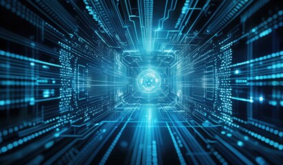 a blue and black background with a futuristic design