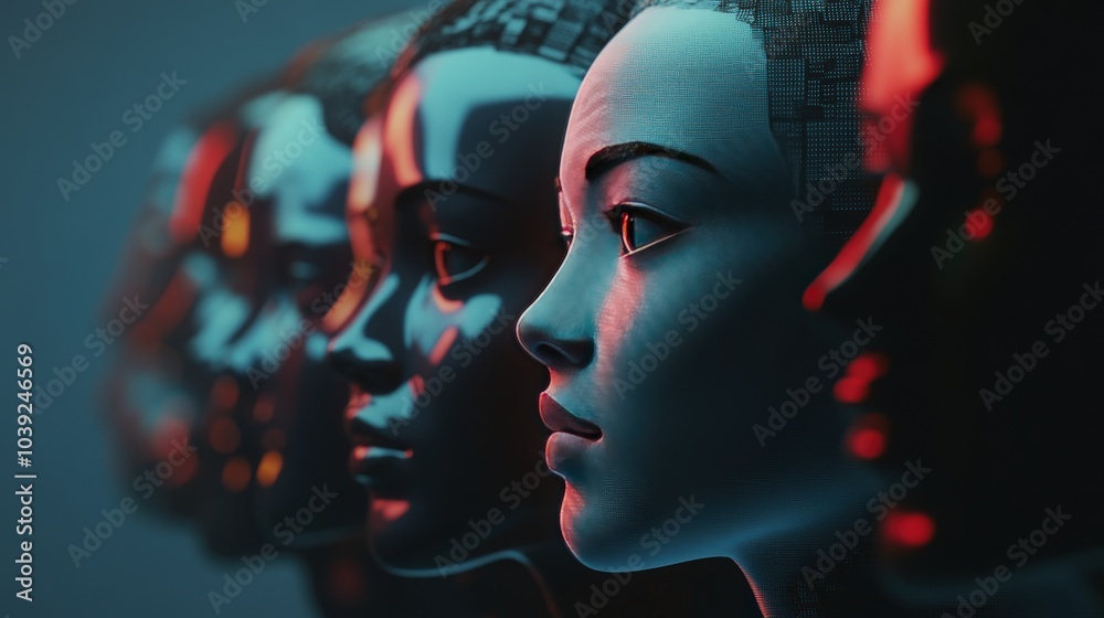 Poster a cutting-edge facial recognition system, powered by ai, designed to scan and process facial feature