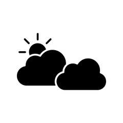 Sun behind the clouds vector icon, Spring weather simple illustration for web and app..eps