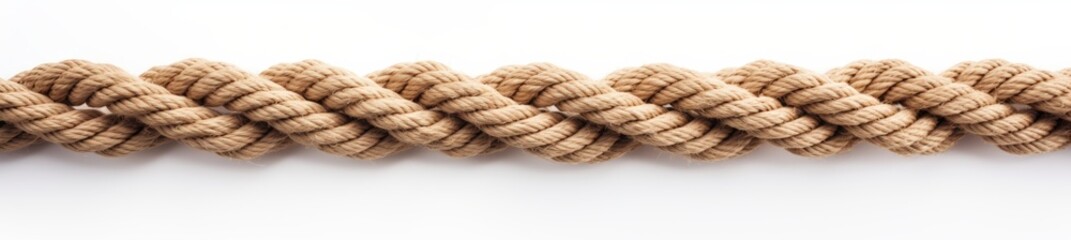 Fototapeta premium Beige rope on white background