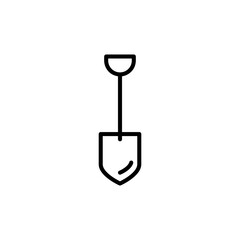 Shovel outline icon. simple flat  black trendy style illustration for web and app..eps