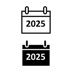 2025 year calendar outline icon. New year calendar simple trendy style illustration for web and app..eps