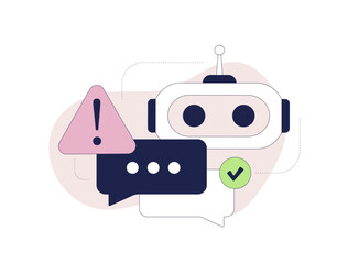 AI-Powered Content Moderation. Automate content moderation with AI to filter inappropriate or harmful material, photo or comments on social platforms. Illustration of AI scanning social media posts