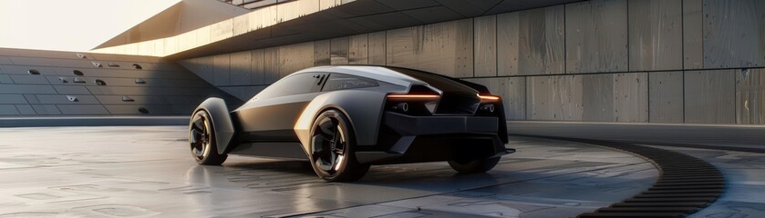 Showcase the edge advancements in electric vehicle technology through a revolutionary 3D design