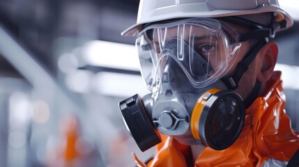 Fototapeta premium Showcase the necessity of safety equipment and procedures with lifelike 3D illustrations of PPE and safety measures