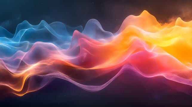 Mesmerizing Chromatic Waves Fluid Digital Art of Swirling Colors and Dynamic Motion