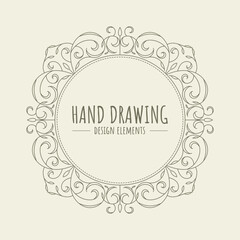 Hand-drawing vintage frames. - Vector.