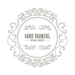 Hand-drawing vintage frames. - Vector.