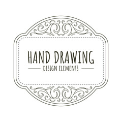 Hand-drawing vintage frames. - Vector.